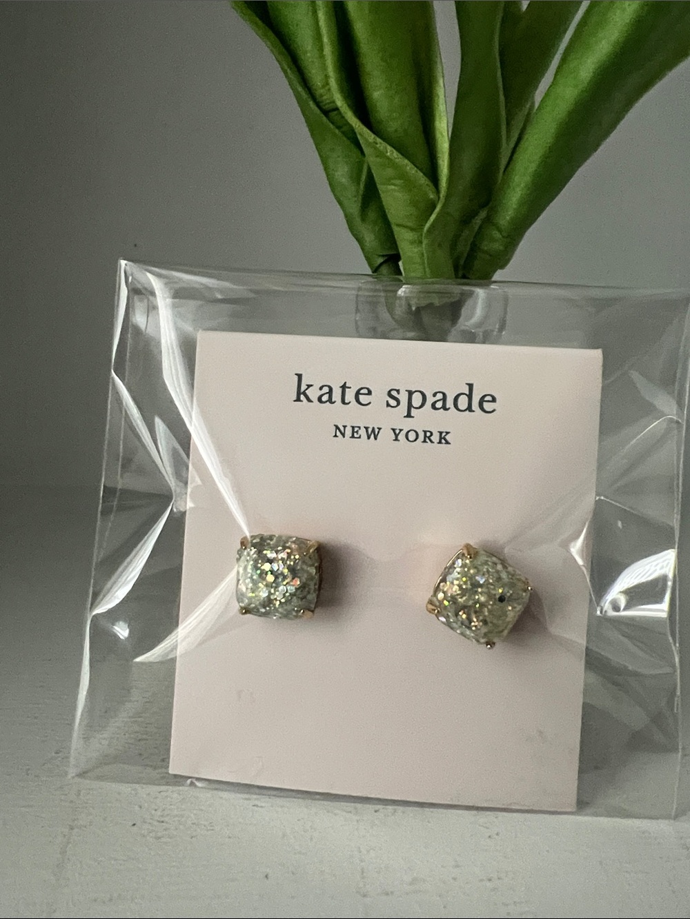 kate spade new york Glimmer Stud Earrings Green & Gold Stud Earrings NWT